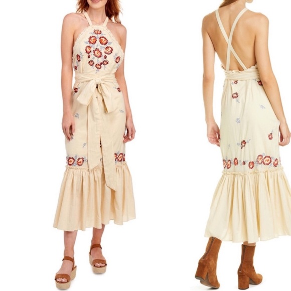 Free People Chrysanthemum Kiss Embroidered Midi Dress - Picture 3 of 11